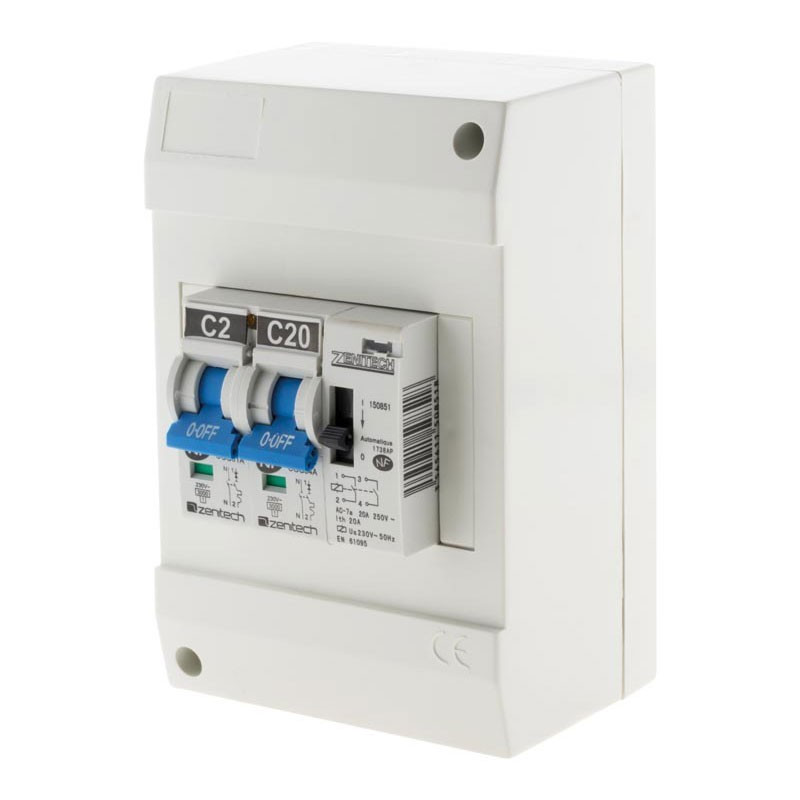 Tableau électrique Coffret chauffeeau, disjoncteur 2A, disjoncteur 20A, contacteur journuit
